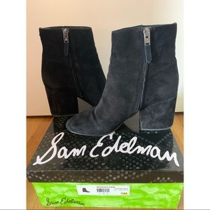 Sam Edelman Taye Black Suede Booties Size 9